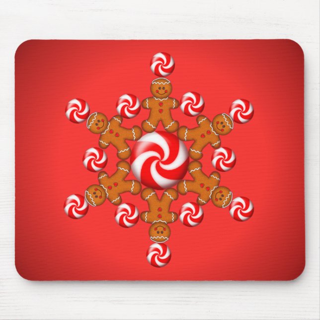 GINGERBREAD BOY STAR by SHARON SHARPE Mouse Pad (Front)