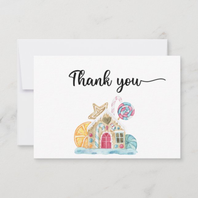 Gingerbread boy thank you card (Front)