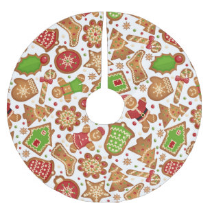 Gingerbread Brushed Polyester Tree Skirt