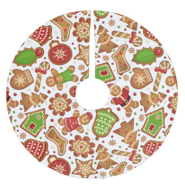 Gingerbread Brushed Polyester Tree Skirt (Front)