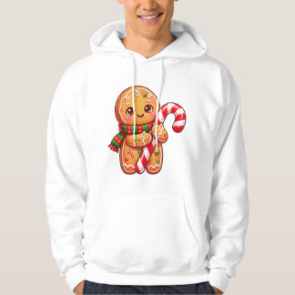Gingerbread Buddy With Candy Cane Hoodie