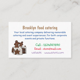Gingerbread cake cartoon illustration business card