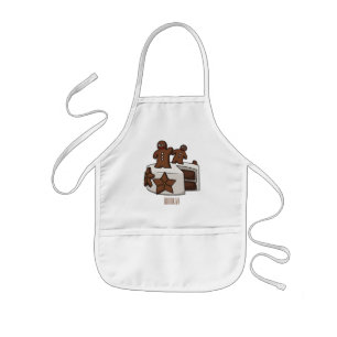 Gingerbread cake cartoon illustration kids apron