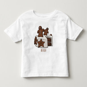Gingerbread cake cartoon illustration toddler t-shirt