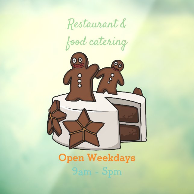 Gingerbread cake cartoon illustration window cling (Sheet 3)