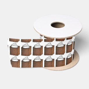 Gingerbread Cake Whipped Cream Christmas Dessert Satin Ribbon