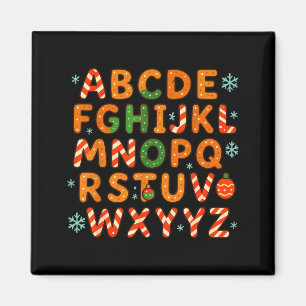 Gingerbread Candy Cane Alphabet Christmas Letters  Magnet