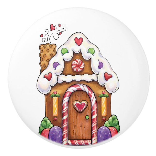 Gingerbread Candy House Drawer Pull Knob (Front)