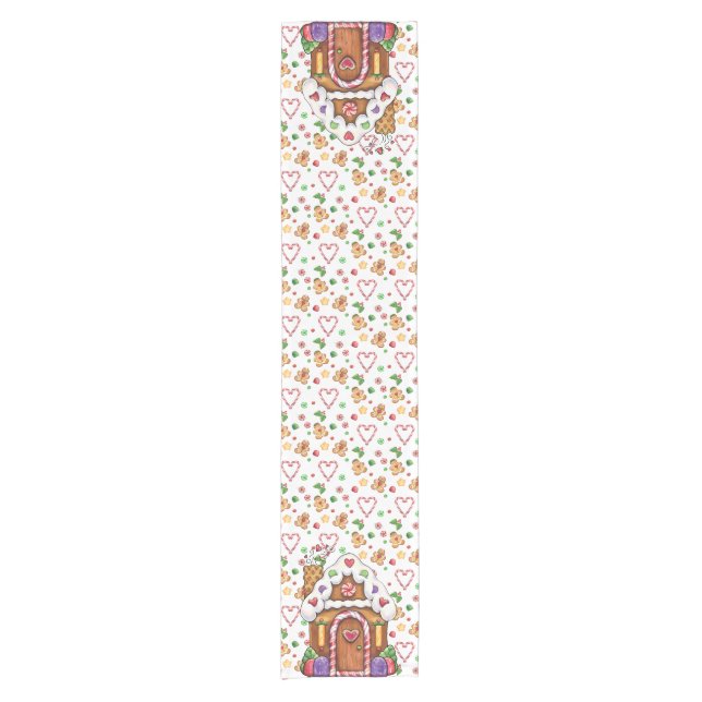 Gingerbread Candy House Table Runner (Front)