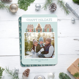 Gingerbread Carte photo de vacances pour la famill