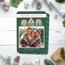 Gingerbread Carte photo de vacances pour la famill