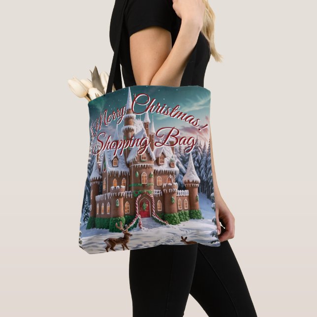 Gingerbread Castle from the Christmas Forest Tote Bag (Close Up)