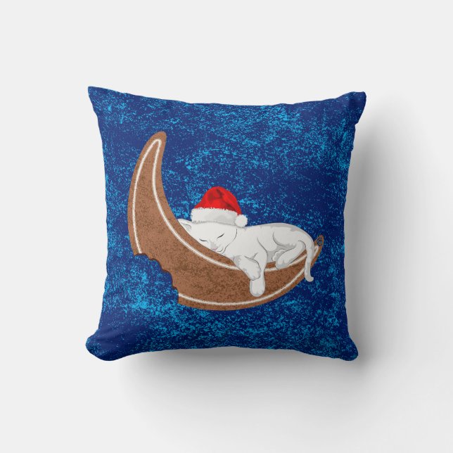 Gingerbread Cat Throw Pillow (Front)