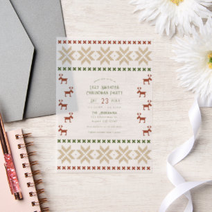 Gingerbread Cheer Ugly Sweater Christmas Party Vellum Invitations