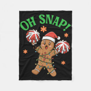 Gingerbread Cheerleading Christmas Cookie Oh Snap Fleece Blanket
