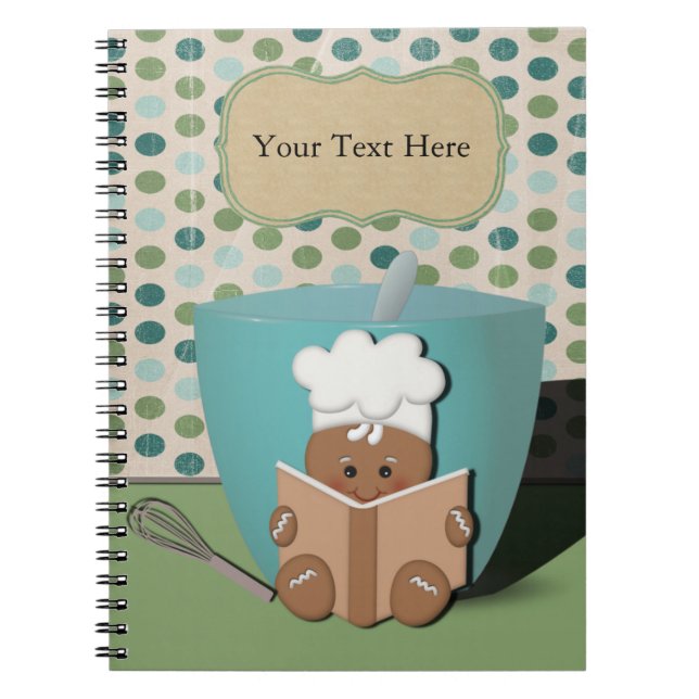 Gingerbread Chef, Customizable Notebook (Front)