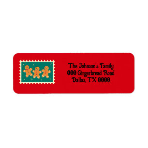 Gingerbread Christmas address labels