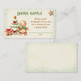 Gingerbread Christmas Baby Shower Diaper Raffle Enclosure Card