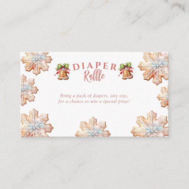Gingerbread | Christmas Baby Shower Diaper Raffle Enclosure Card (Front)