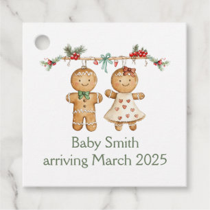 Gingerbread Christmas baby shower favour gift tags