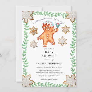 Gingerbread   Christmas Baby Shower  Invitation