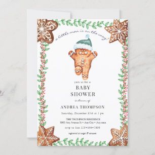 Gingerbread   Christmas Baby Shower  Invitation