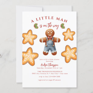 Gingerbread   Christmas Baby Shower  Invitation