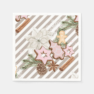 Gingerbread   Christmas Baby Shower  Napkin