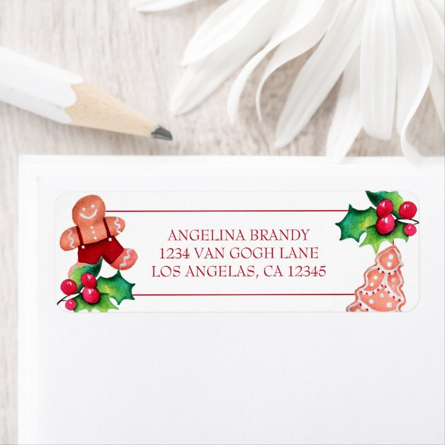 Gingerbread Christmas Baby Shower Return Address (Insitu)
