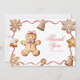 Gingerbread   Christmas Baby Shower  Thank You Card