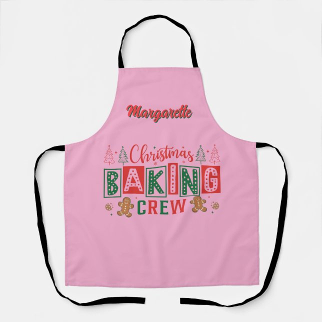 Gingerbread Christmas Baking Crew Personalized  Apron (Front)
