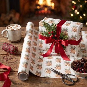 Gingerbread Christmas Baking Party Tileable Wrapping Paper
