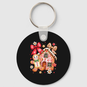 Gingerbread Christmas Bow Christmas House Retro Co Keychain
