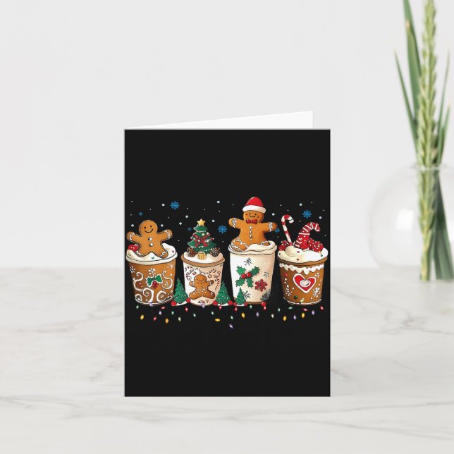 Gingerbread Christmas Coffee Cute Sweet Winter Hol Card (Front)