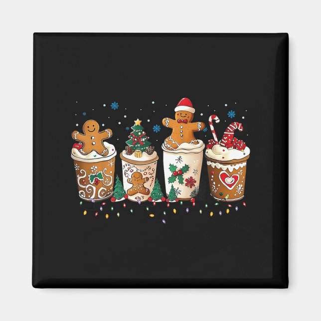 Gingerbread Christmas Coffee Cute Sweet Winter Hol Magnet (Front)