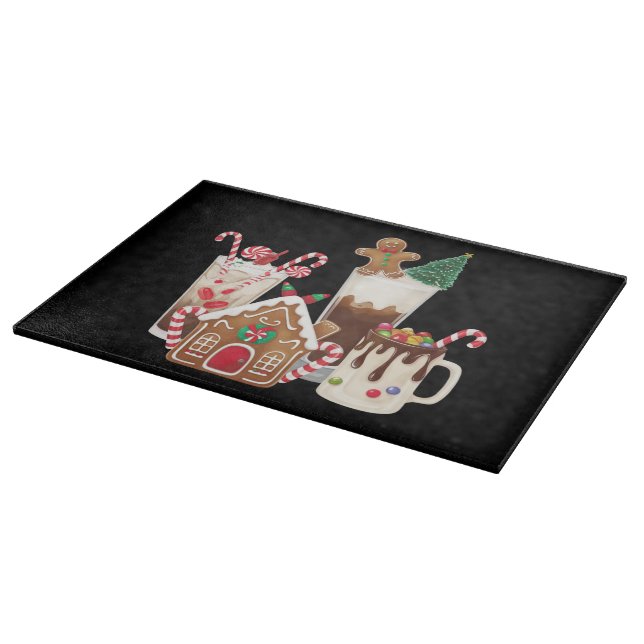 Gingerbread Christmas Coffee Lover Gift Xmas  Cutting Board (Corner)