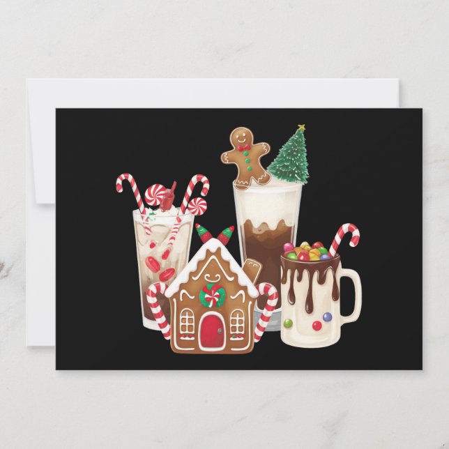 Gingerbread Christmas Coffee Lover Gift Xmas  Holiday Card (Front)