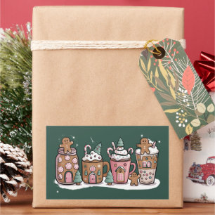 Gingerbread Christmas Coffee Lover Latte Drink Sticker