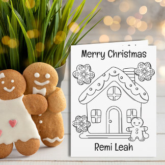 Gingerbread Christmas Colouring & Game Activity Card