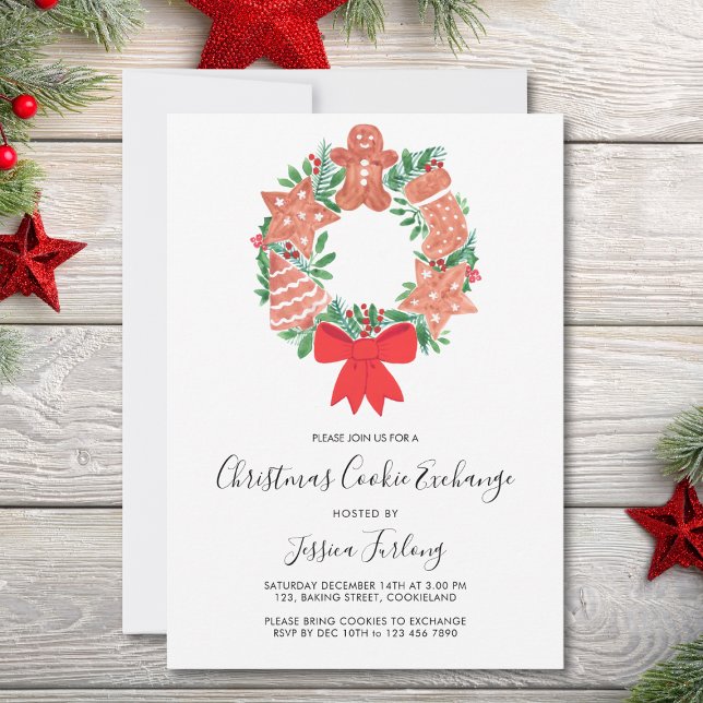 Gingerbread Christmas Cookie Exchange Party Invitation (Creator Uploaded)
