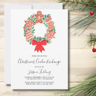 Gingerbread Christmas Cookie Exchange Party Invitation