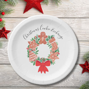 Gingerbread Christmas Cookie Exchange Party Paper Plate