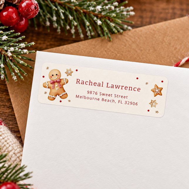 Gingerbread Christmas Cookie Exchange Return (Return Address Label)