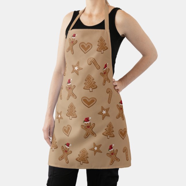 Gingerbread Christmas Cookie Shapes On Brown Apron (Insitu)
