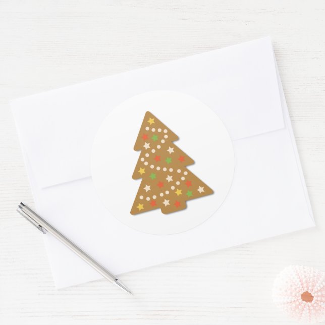  Gingerbread Christmas cookies Classic Round Sticker (Envelope)