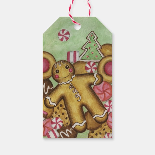 Gingerbread Christmas Cookies Holiday Gift Tags (Back)