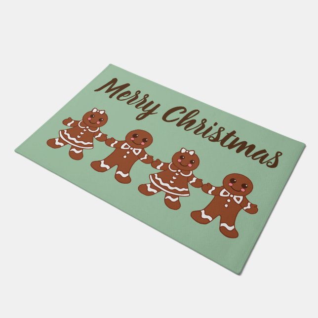 Gingerbread Christmas Doormat Gift  (Angled)