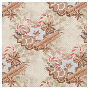 Gingerbread Christmas holiday Cookie Seamless Fabric