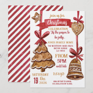 Gingerbread Christmas Holiday Party Invitation