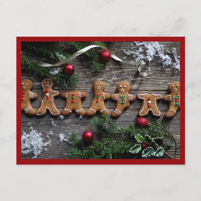 Gingerbread Christmas Holiday Postcard (Front)